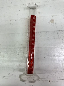 KIMAX Glass 250mL Red Stripe Graduated Cylinder 20°C TD No 20024-D V10 - Picture 1 of 5