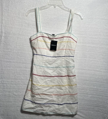 Top túnica Forever 21 mujer pequeño geométrico blanco sin mangas poliéster pulóver Foto 1 de 4