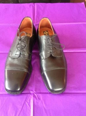 EUC Old Scotland Textured Black Leather Oxfords SZ 42 Made in Italy - Image 1 of 4