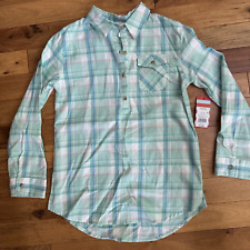 Cat & Jack Plaid Popover Blouse Girls L 10-12 Long Sleeve Collared Top