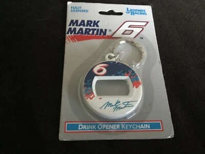 NASCAR  Mark Martin NASCAR Legends Of Racing Drink Opener Keychain - NEW - Image 1 of 2