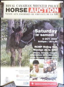 Original Vintage Poster RCMP Police Horse Auction October 6, 2001 Ottawa, Canada - Picture 1 of 3