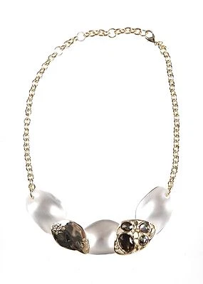 Alexis Bittar 银 Lucite 金链项链 W1058 — 第 1/4 张图片