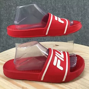 Fila Sandals Womens 10 M Sleek Slip On Slides Red Open Toe Casual Flip Flop - Picture 1 of 15