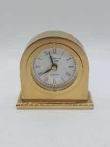 Rapport Miniature Mantle Clock Gold Tone Roman Numerals