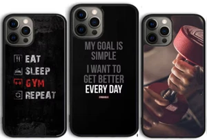 Motivational Gym Fitness Coque Cover Case For Iphone 16 Pro Max 15 14 13 12 - Photo 1 sur 8