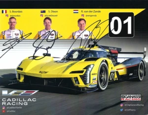 SIGNIERTE POSTKARTE 2024 BOURDAIS, DIXON, VAN DER ZANDE CADILLAC GANASSI RACING IMSA - Bild 1 von 2