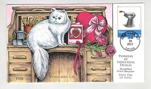 COLLINS HANDPAINTED PIONEER INDUSTRIAL DESIGN OLD PENCIL SHARPENER HIMALAYAN CAT - Picture 1 of 1