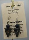 Black Onyx & Pyrite Goddess Woman Earrings, pierced