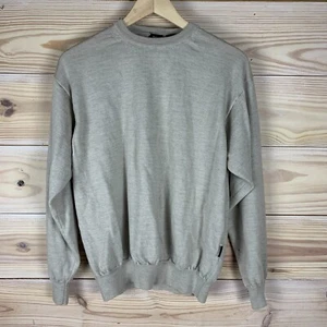 Hugo Boss Sweater Mens Small Silk Wool Cashmere Beige Knit Black Label Italy - Picture 1 of 17