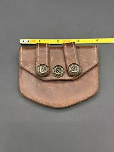 VINTAGE LEATHER STYLE COIN POUCH - Picture 1 of 10