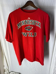Minnesota Wild Majestic NHL Hockey RED Shirt ~ Men's Large L - Picture 1 of 4