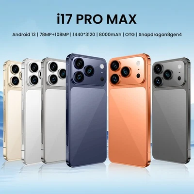 NEW i17 Pro Max 5G Android Smart Phone 8000mAh 7.3-inch Global Unlock Dual SIM - Image 1 of 3