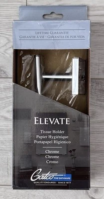 Soporte de papel higiénico moderno de poste único Gatco Elevate Euro en cromo Foto 1 de 4