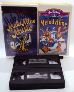 MELODY TIME, MAKE MINE MUSIC Walt Disney VHS Mickey Mouse Donald Duck Tall Tales - Picture 1 of 13