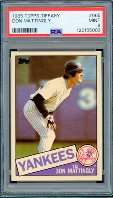 Topps Tiffany #665 1985 Don Mattingly Yankees PSA 9 como nuevo centrado recién graduado Foto 1 de 2