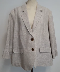 NEW Per Una Women's Natural Pure Linen Jacket Size 24 Colour Sienna Refresh - Picture 1 of 12