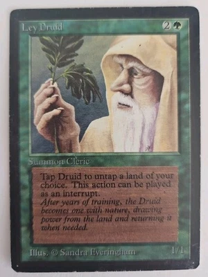 Magic The Gathering MTG Ley Druid BETA EDITION Moderately Played MP Free Ship US - Image 1 of 2