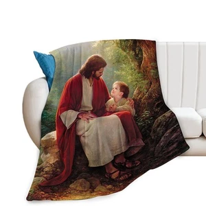 Jesus Christ Blanket Christian Religious Bible Verse Scripture Throw Inspirat... - Picture 1 of 8