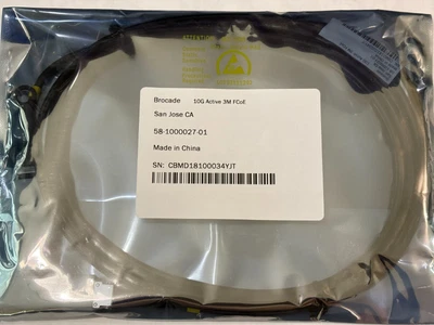 New Brocade 58-1000027-01 10GBase-CU SFP+ to SFP+ Active DAC Cable 3m TAA - Image 1 of 2