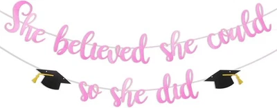 Graduation Decorations 2025,Class Of 2026;祝贺横幅,粉色  — 第 1/4 张图片