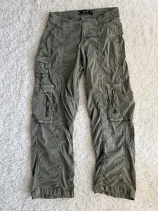 Hollister Pantalone Cargo Donna Vita Bassa Baggy 2R 26R Verde Esercito - Foto 1 di 10