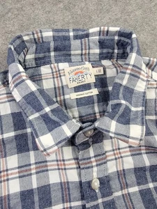 Camisa Faherty Para Hombre Grande Azul Blanco A Cuadros Elastizada Franela Peso Pluma - Imagen 1 de 12