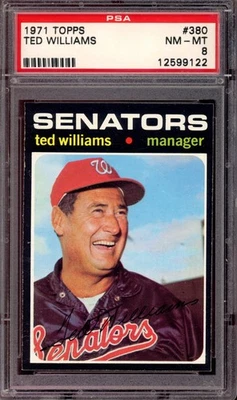 1971 Topps Ted Williams No 380 PSA 8 почти как новая Washington Senators - Изображение 1 из 2