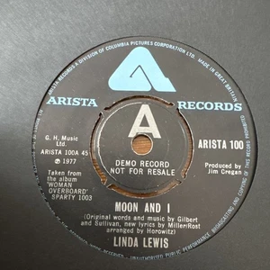 Linda Lewis Moon and I / Flipped Over Your Love 7" vinyl record Demo Promo VGC+ - Picture 1 of 3