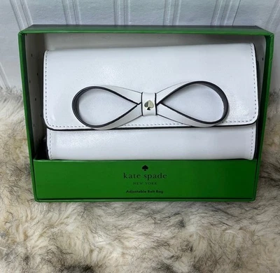 Nuevo en Caja Bolso Cinturón Ajustable Kate Spade Para Mujer Cuero Genuino Blanco  Foto 1 de 3