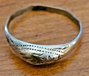 Vintage Sterling Silber Ring Kuppelband 925 Boho Hippie Gr. 7,75 zart 1g - Bild 1 von 4