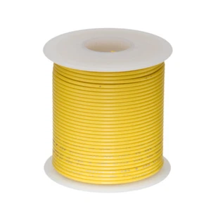 24 AWG Gauge Stranded Hook Up Wire Yellow 100 ft 0.0201" PTFE 600 Volts - Picture 1 of 1