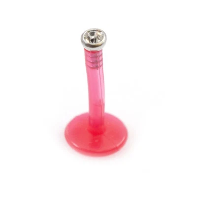 Push In labret BioFlex with Cubic Zirconia Stone 16G - Image 1 of 2