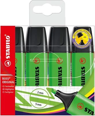 STABILO® Textmarker - STABILO BOSS ORIGINAL - 4er Pack - grün