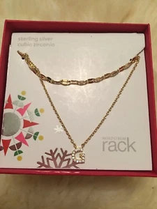 "COLLAR COLGANTE INICIAL ""G"" NORDSTROM RACK Plata Esterlina DOBLE CAPA CZ - Imagen 1 de 5
