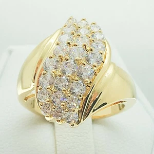 R0505 Damen Modeschmuck Weißgold vergoldet Versprechen Cocktail Ring Geschenk - Bild 1 von 8