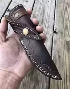 FUNDA HECHA A MANO PERSONALIZADA DE CUERO GENUINO GRABADO PARA CUCHILLO/FUNDA DE HOJA FIJA - Imagen 1 de 4