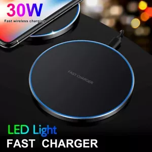 30W/20W/15W Wireless Charger Induktive Ladegerät Pad Für Apple iPhone Samsung - Bild 1 von 16