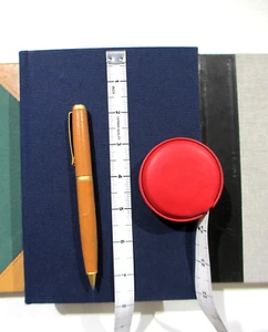 Graphic Image Journal 8" Leather Hardcover UNLINED Pages Fabric Navy - Picture 1 of 3