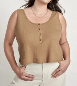OLD NAVY Women's Knit Cropped Henley Tank Top Size 2X / L - Picture 1 of 3