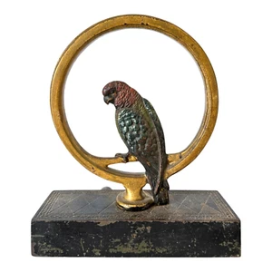 Vintage Bradley & Hubbard Cast Iron Parrot Doorstop or Bookend - Picture 1 of 9