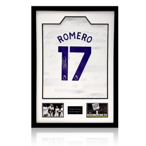 Cristian Romero Signed Tottenham Hotspur Shirt Display - Picture 1 of 2