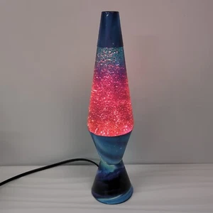 Lava Lamp 2160 Northern Lights Motion And Glitter With Decal Base Purple Blue - Picture 1 of 5