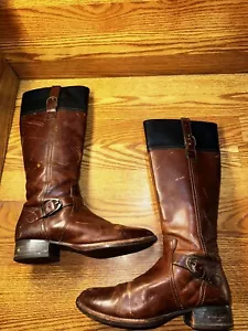 Ariat Womens Sz 6.5 B York Brown Leather Pull On Round Toe Riding Boot 10005045 - Picture 1 of 6