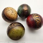 Decorative Balls Spheres Home Decot Lot Of 4 Heavy Resin Teal Red Gold Cream 4" 