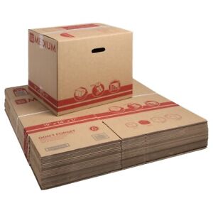 Medium Recycled Moving Storage Boxes 19" L X 14" W X 17" H Kraft 50 Count NEW