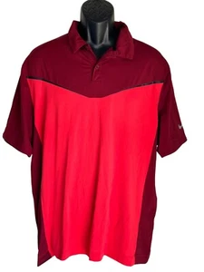Para Hombres Rojo y Borgoña Nike Golf Polo Estilo Dri Fit Atletismo Camisa Talla Grande - Imagen 1 de 9