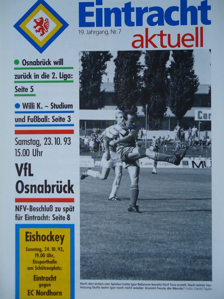 Programm 1993/94 Eintracht Braunschweig - VfL Osnabrück - Bild 1 von 1