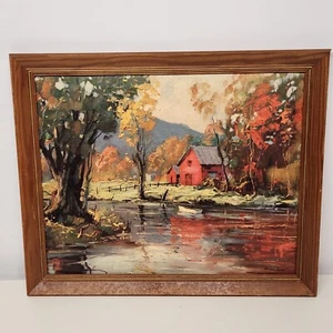 Donald Art Company NY Gerahmte Landschaft Lithographie Hausdruck USA von Schumaker - Bild 1 von 9