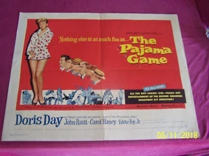 THE PYJAMA GAME ORIG 1957 Movie Poster Doris Day John Raitt Comedy Entertainment - Bild 1 von 7